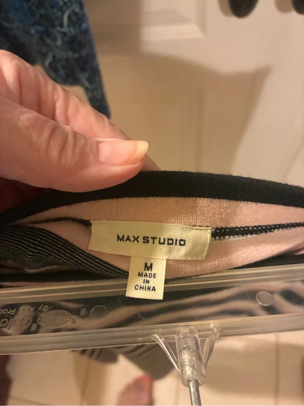 Max Studio Navy and White Tie-Dye Maxi Skirt